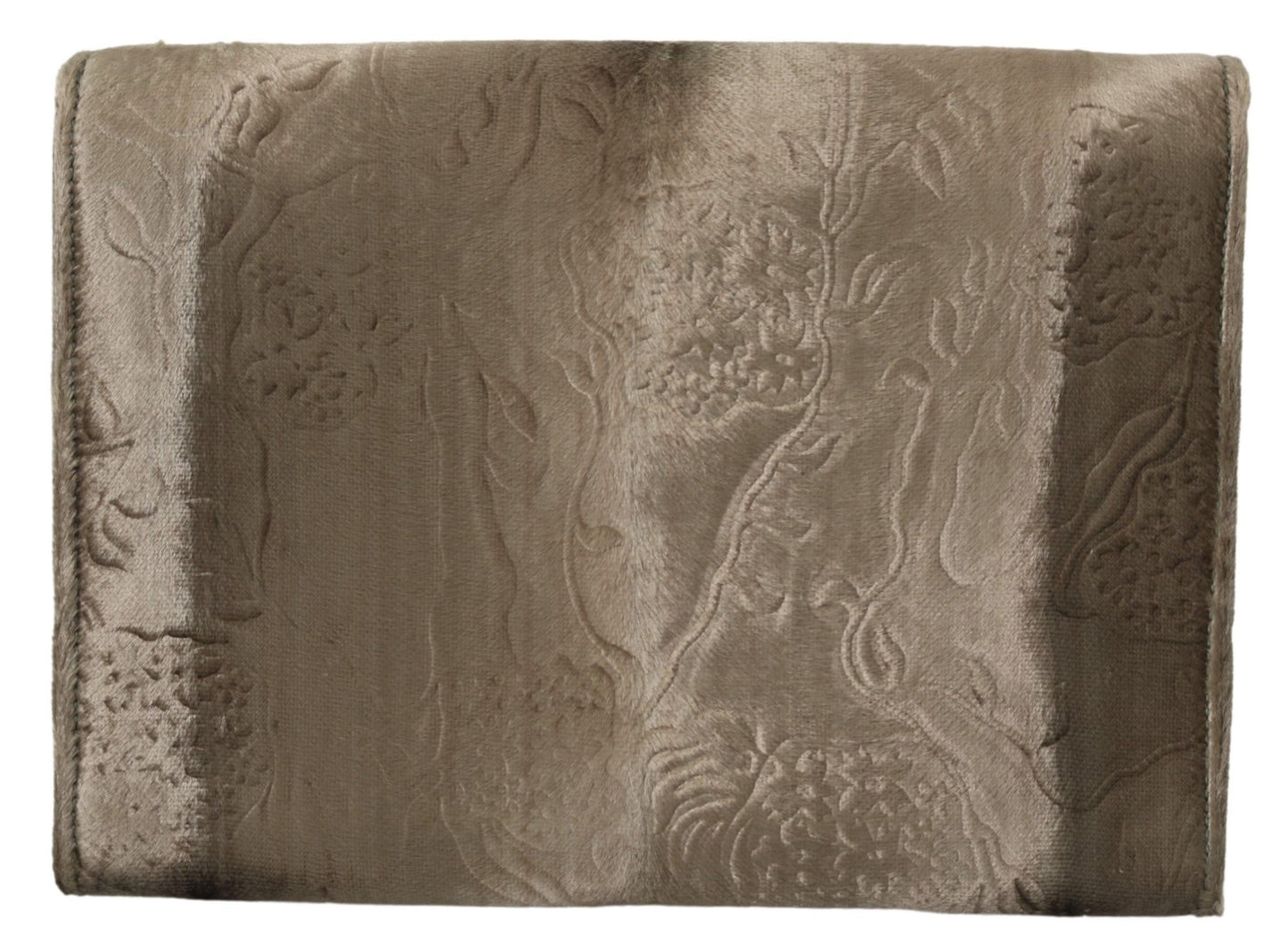 Dolce & Gabbana Beige Velvet Croco-Print Leren Briefcase Clutch