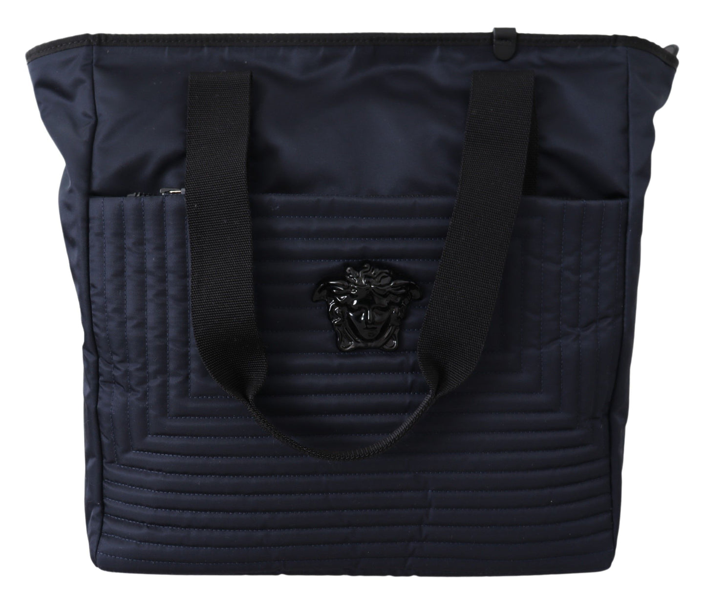 Versace Elegant Blue Nylon Tote Bag - MARANOS