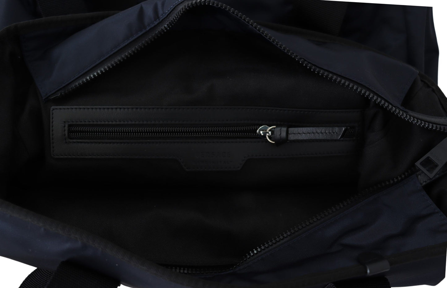 Versace Elegant Blue Nylon Tote Bag - MARANOS