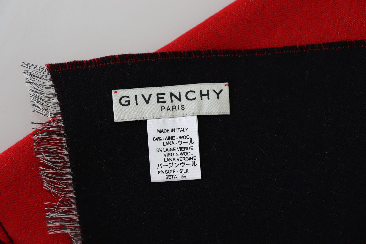 Givenchy Elegant Red Wool Blend Unisex Scarf - MARANOS