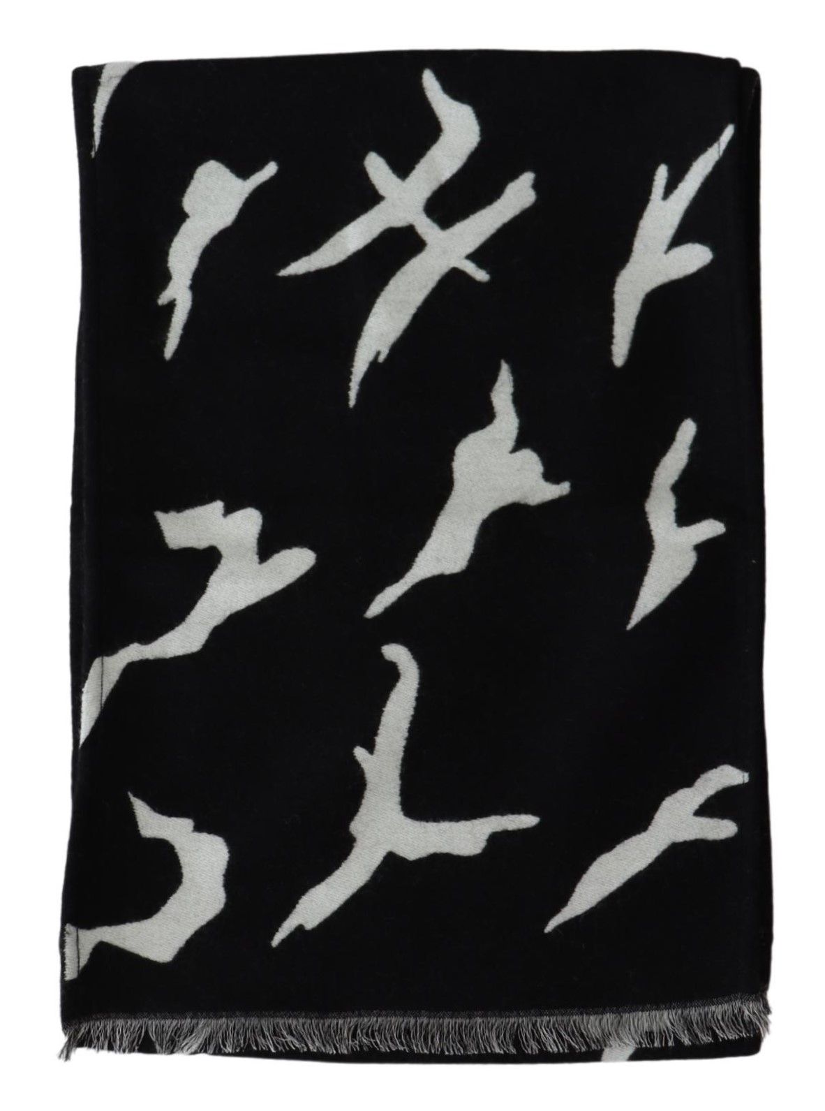 Givenchy Elegant Unisex Wool-Silk Scarf in Black & White - MARANOS