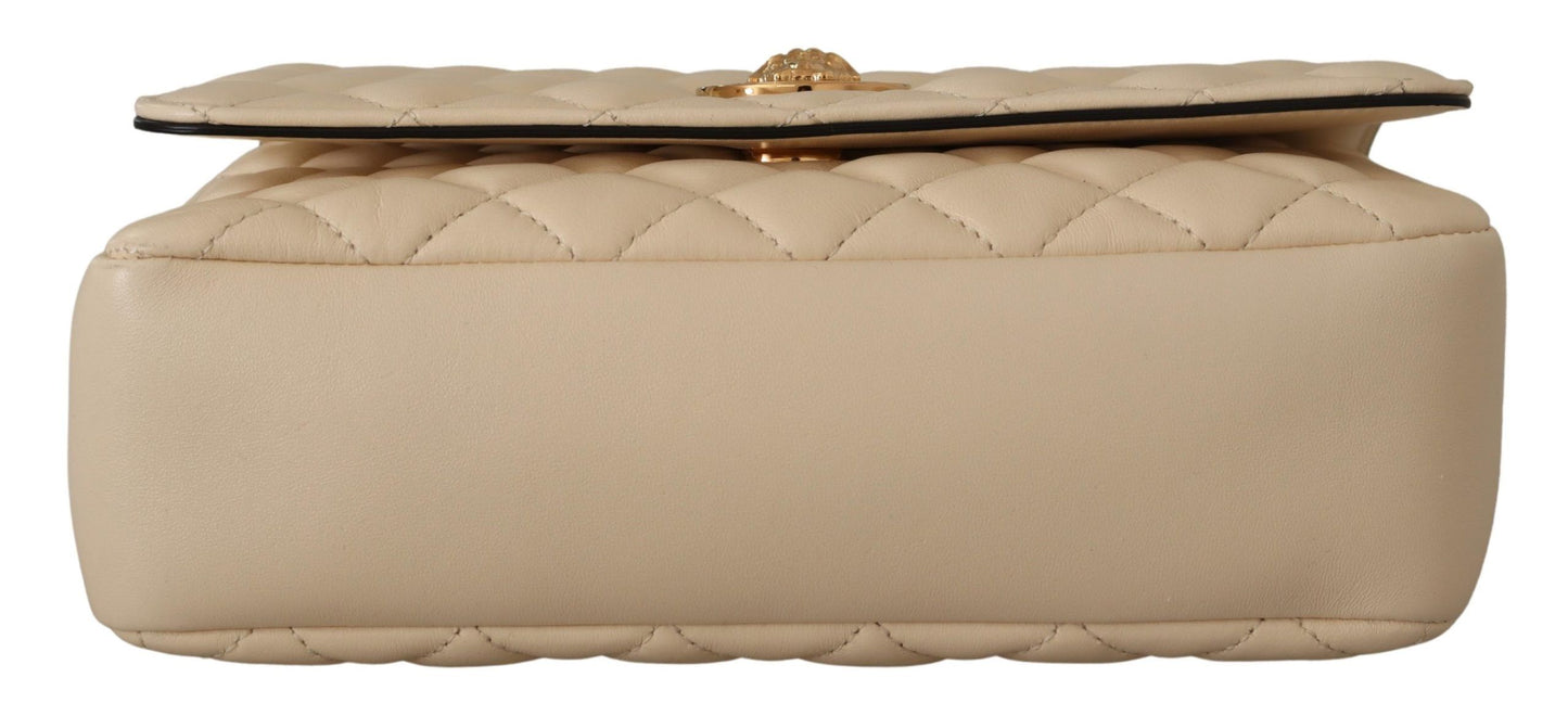 Versace Elegant White Nappa Leather Shoulder Bag - MARANOS