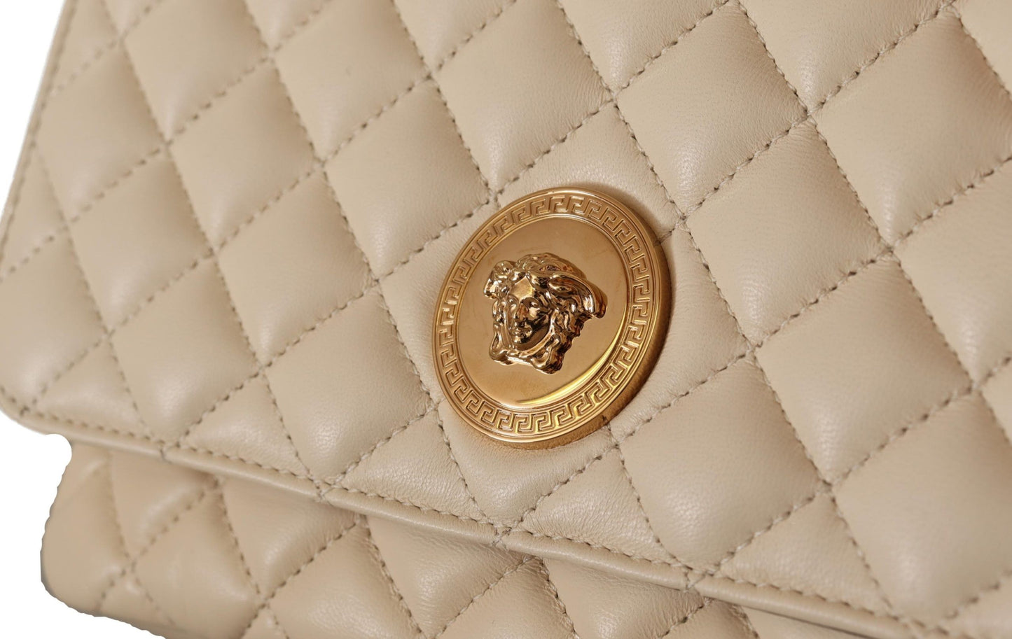 Versace Elegant White Nappa Leather Shoulder Bag - MARANOS