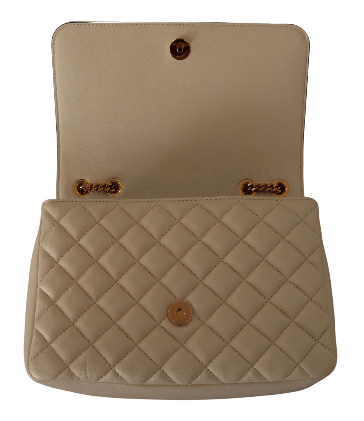 Versace Elegant White Nappa Leather Shoulder Bag - MARANOS