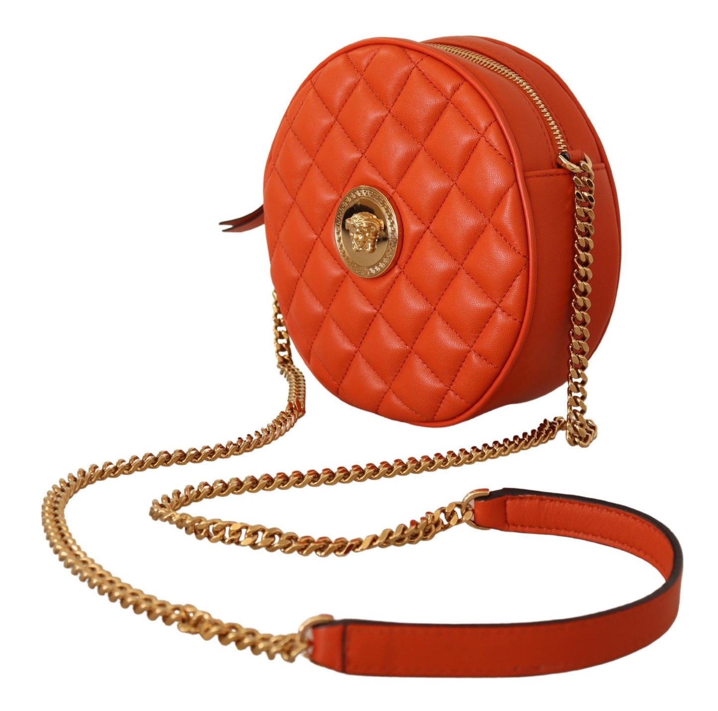 Versace Elegant Round Nappa Leather Crossbody Bag - MARANOS