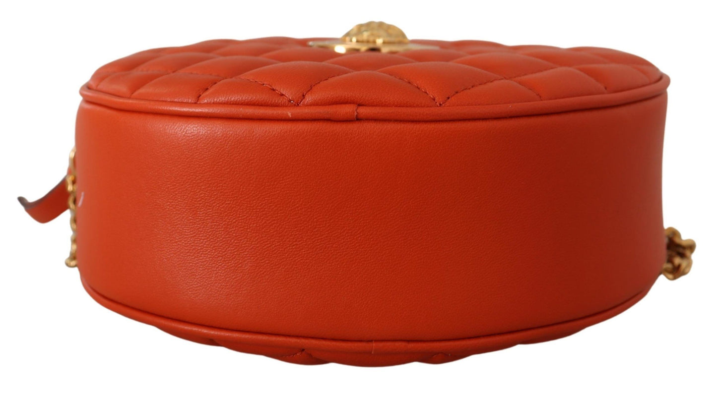 Versace Elegant Round Nappa Leather Crossbody Bag - MARANOS