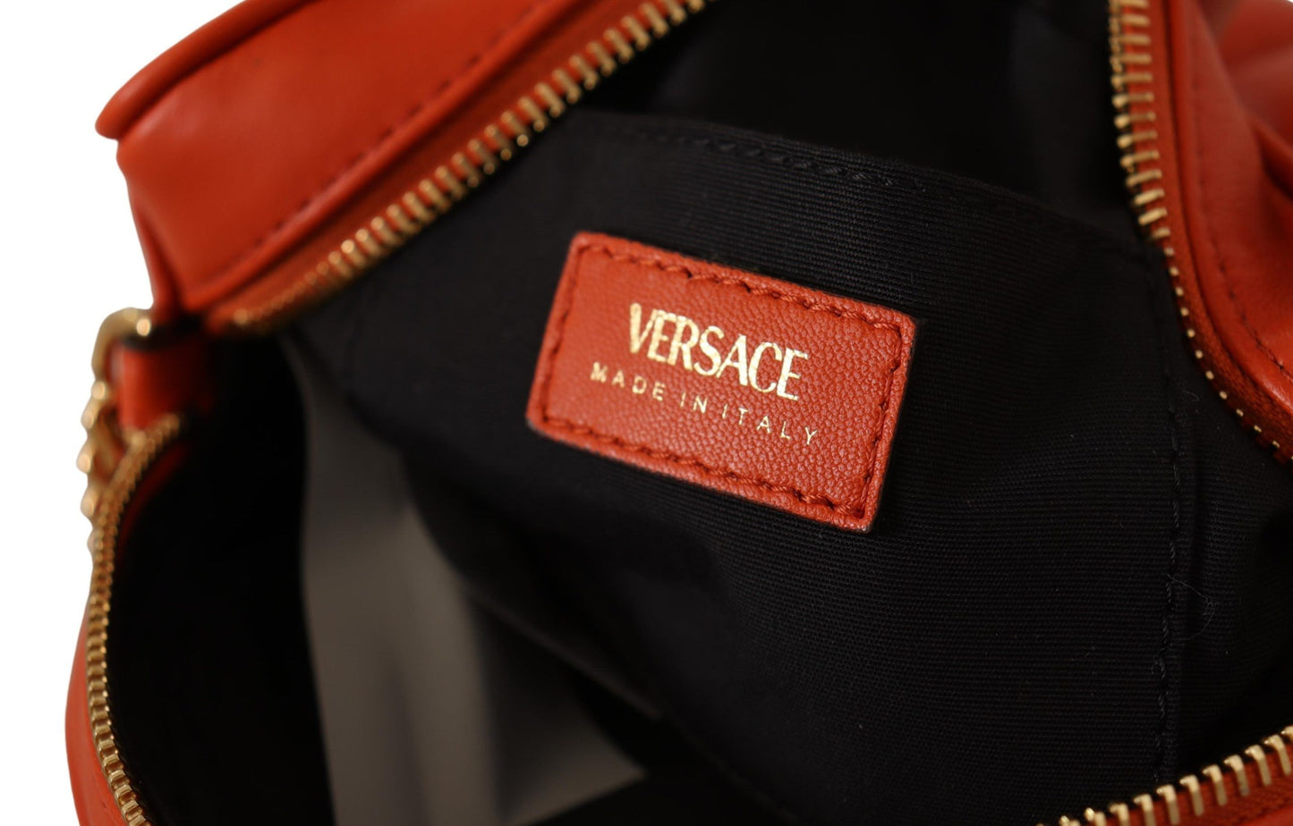Versace Elegant Round Nappa Leather Crossbody Bag - MARANOS
