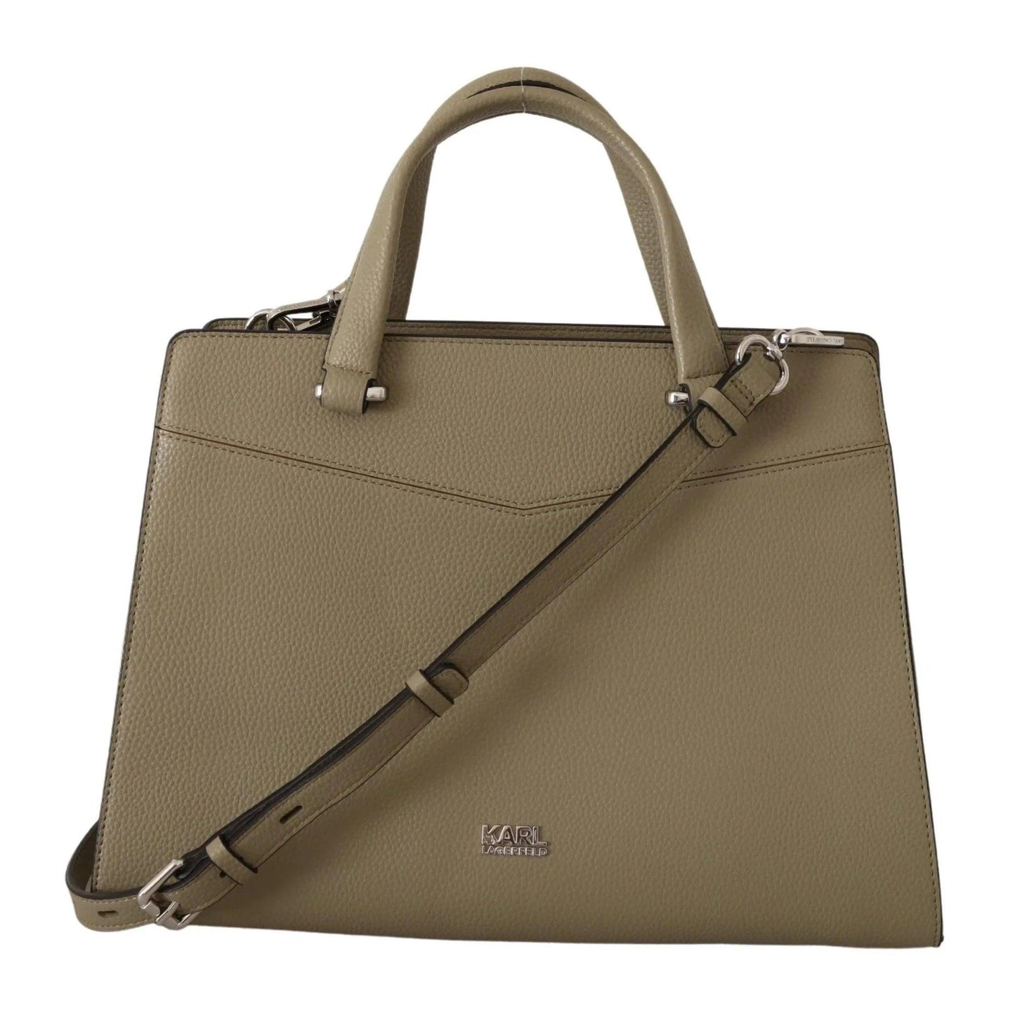Karl Lagerfeld tote in saliegroen leer - MARANOS