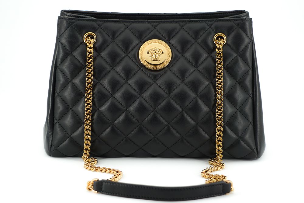 Versace Elegant Quilted Nappa Leather Tote Bag - MARANOS