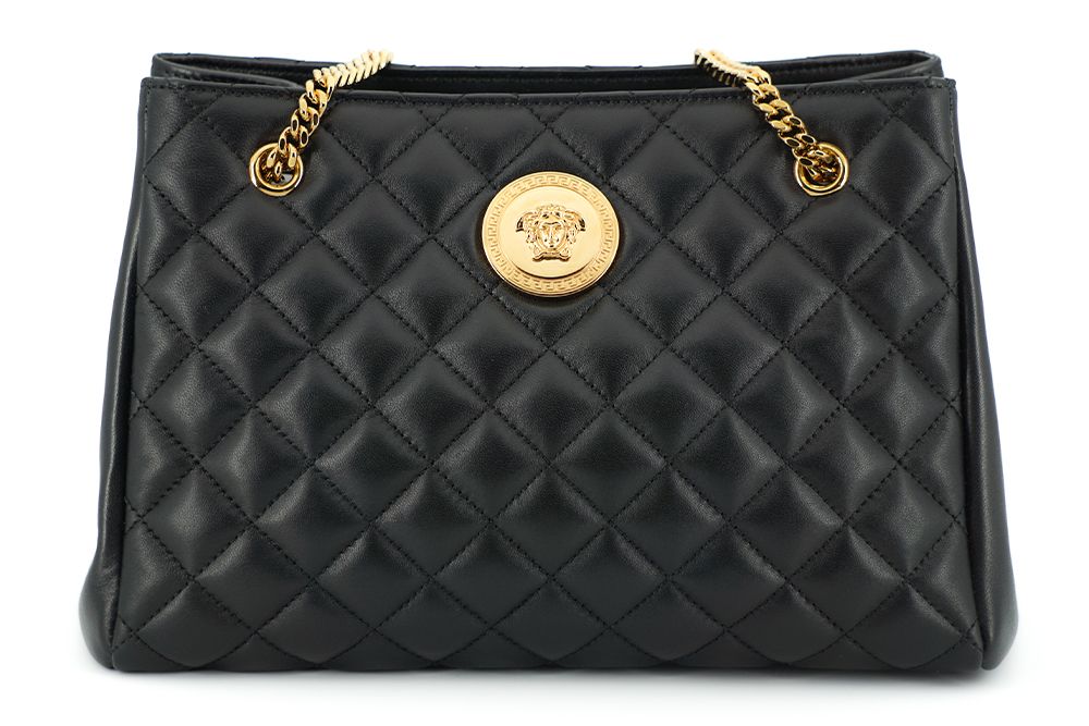 Versace Elegant Quilted Nappa Leather Tote Bag - MARANOS