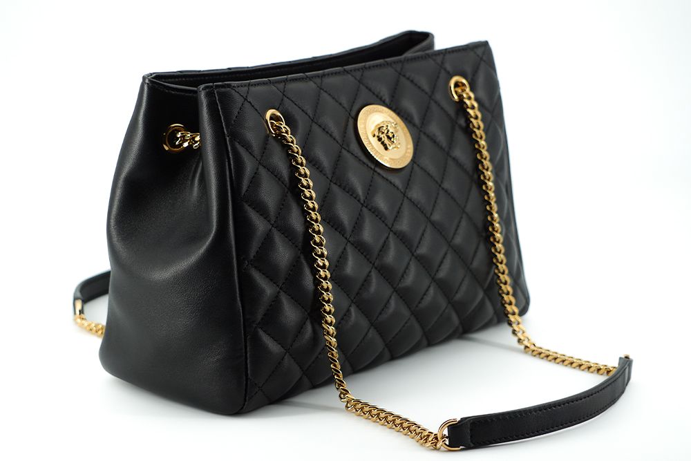 Versace Elegant Quilted Nappa Leather Tote Bag - MARANOS