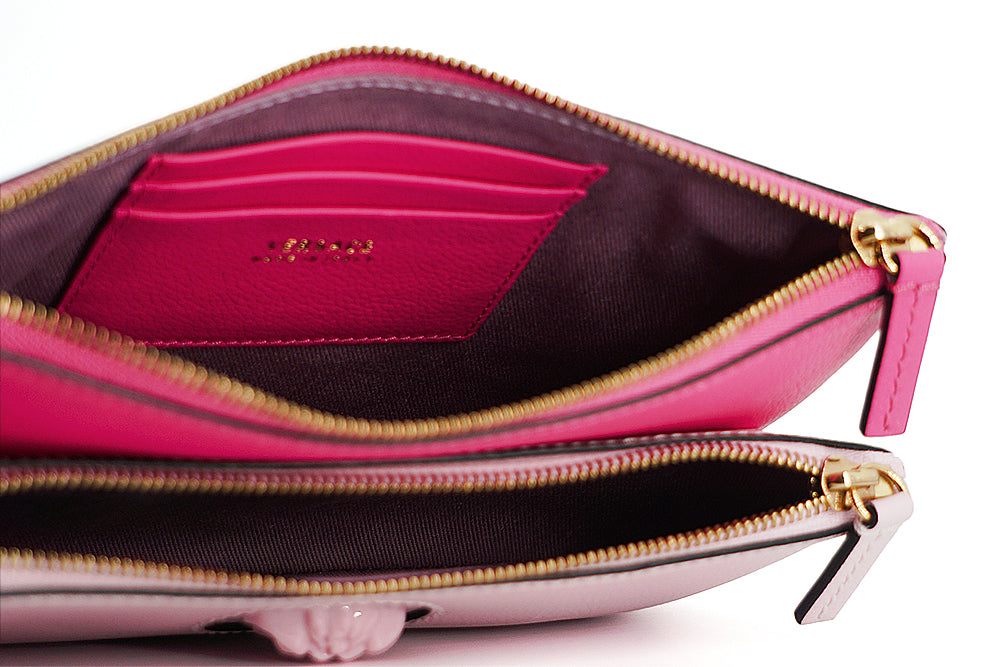 Versace Elegant Pink Leather Pouch Clutch - MARANOS