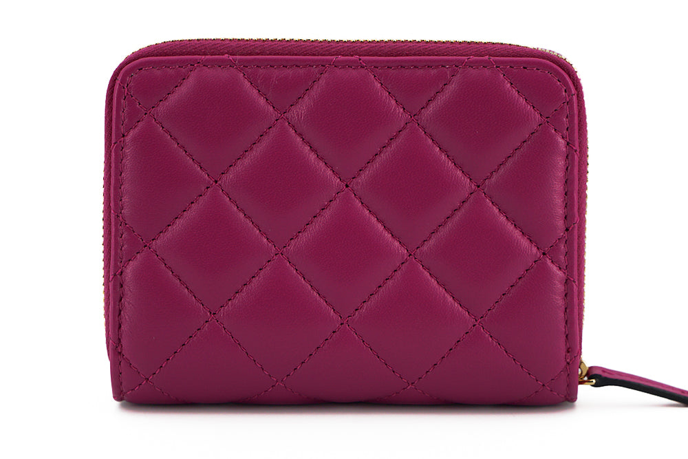 Versace Elegant Purple Quilted Leather Wallet - MARANOS