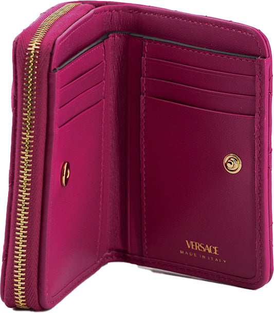 Versace Elegant Purple Quilted Leather Wallet - MARANOS