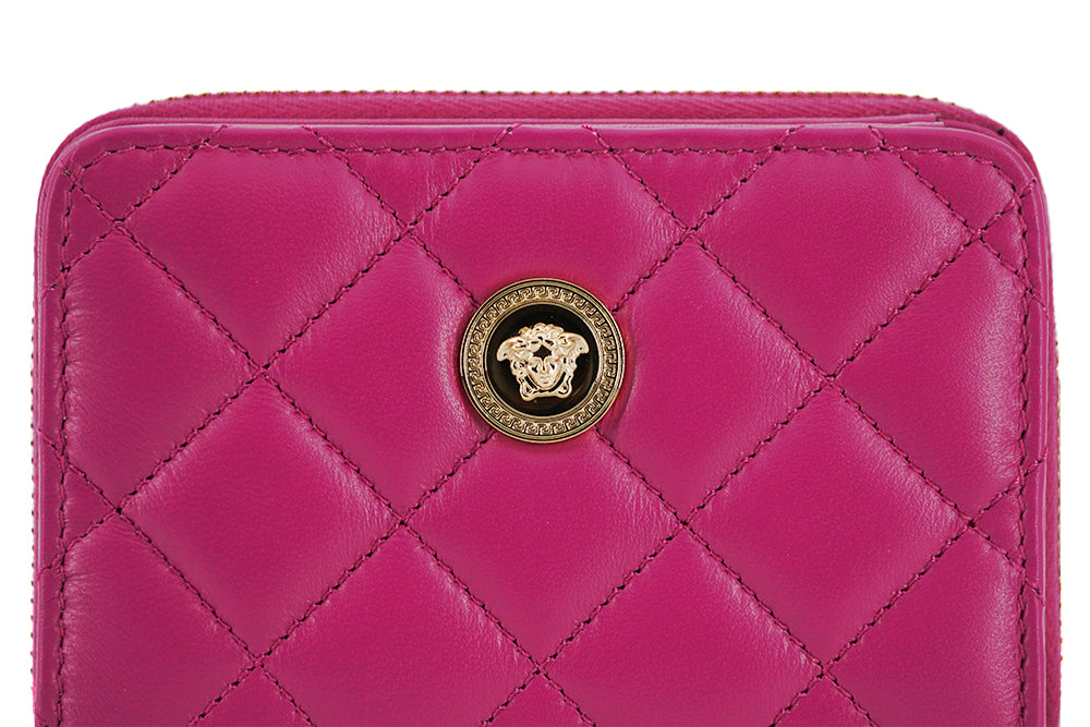 Versace Elegant Purple Quilted Leather Wallet - MARANOS