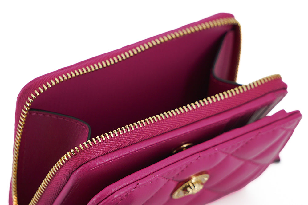 Versace Elegant Purple Quilted Leather Wallet - MARANOS