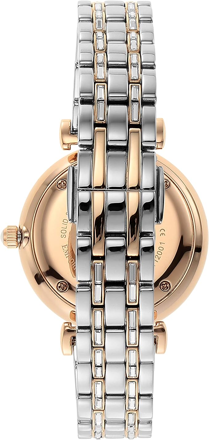 Emporio Armani Elegant Two-Tone Crystal Pave Horloge