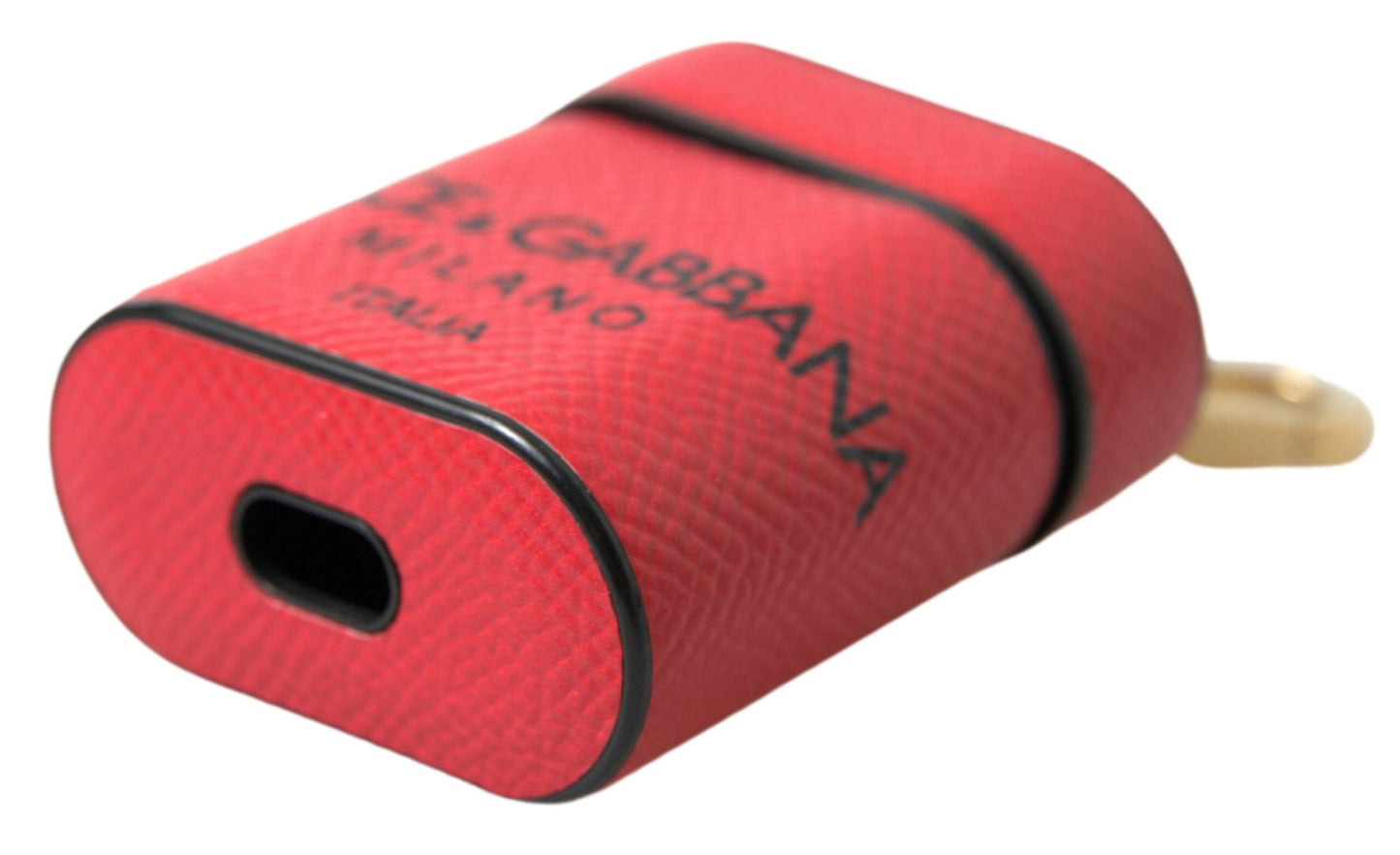 Dolce & Gabbana elegante AirPods-hoes van leer in zwart en rood Dolce & Gabbana