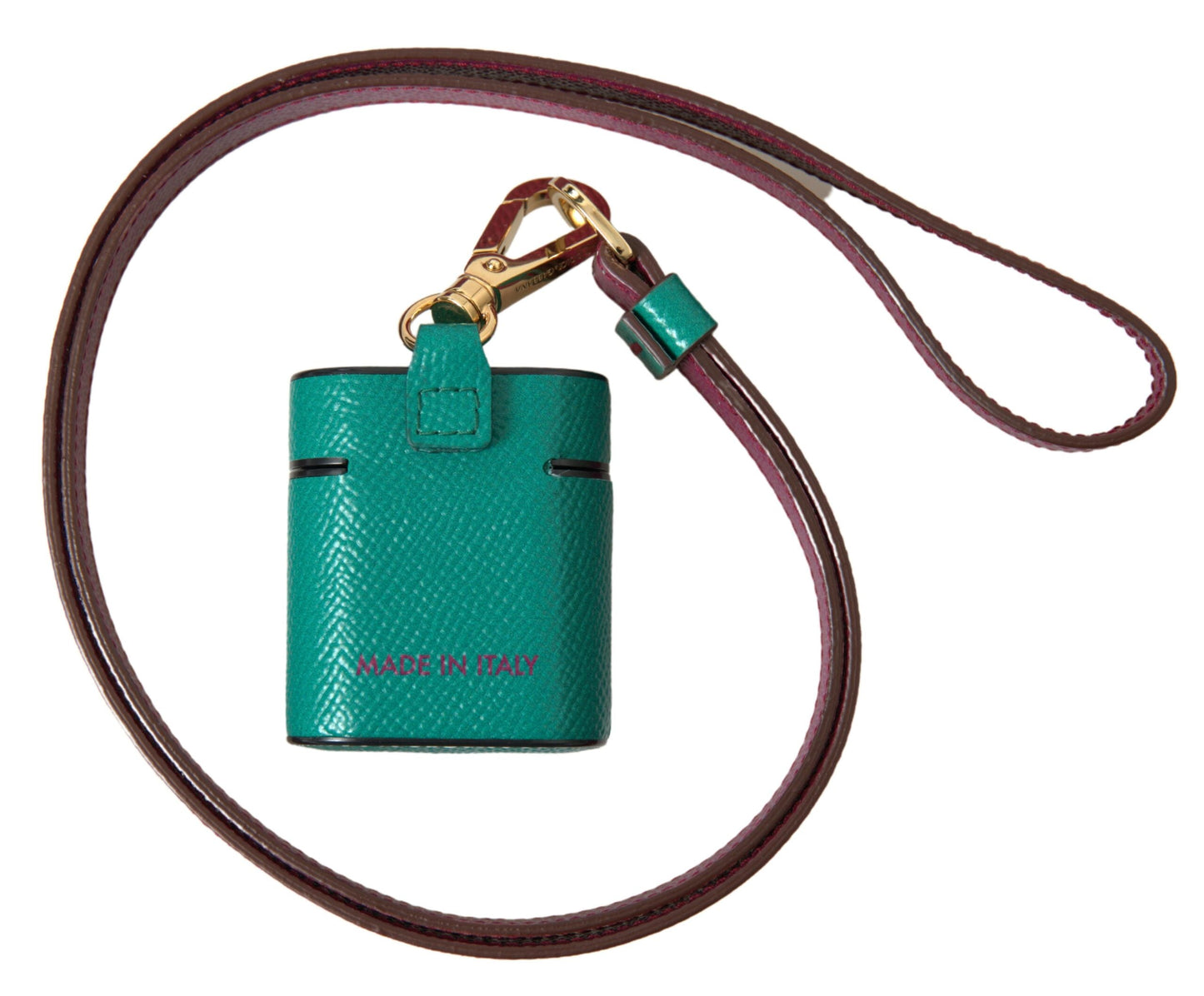 Dolce & Gabbana elegante AirPods-hoes van leer in groen en bordeauxrood Dolce & Gabbana