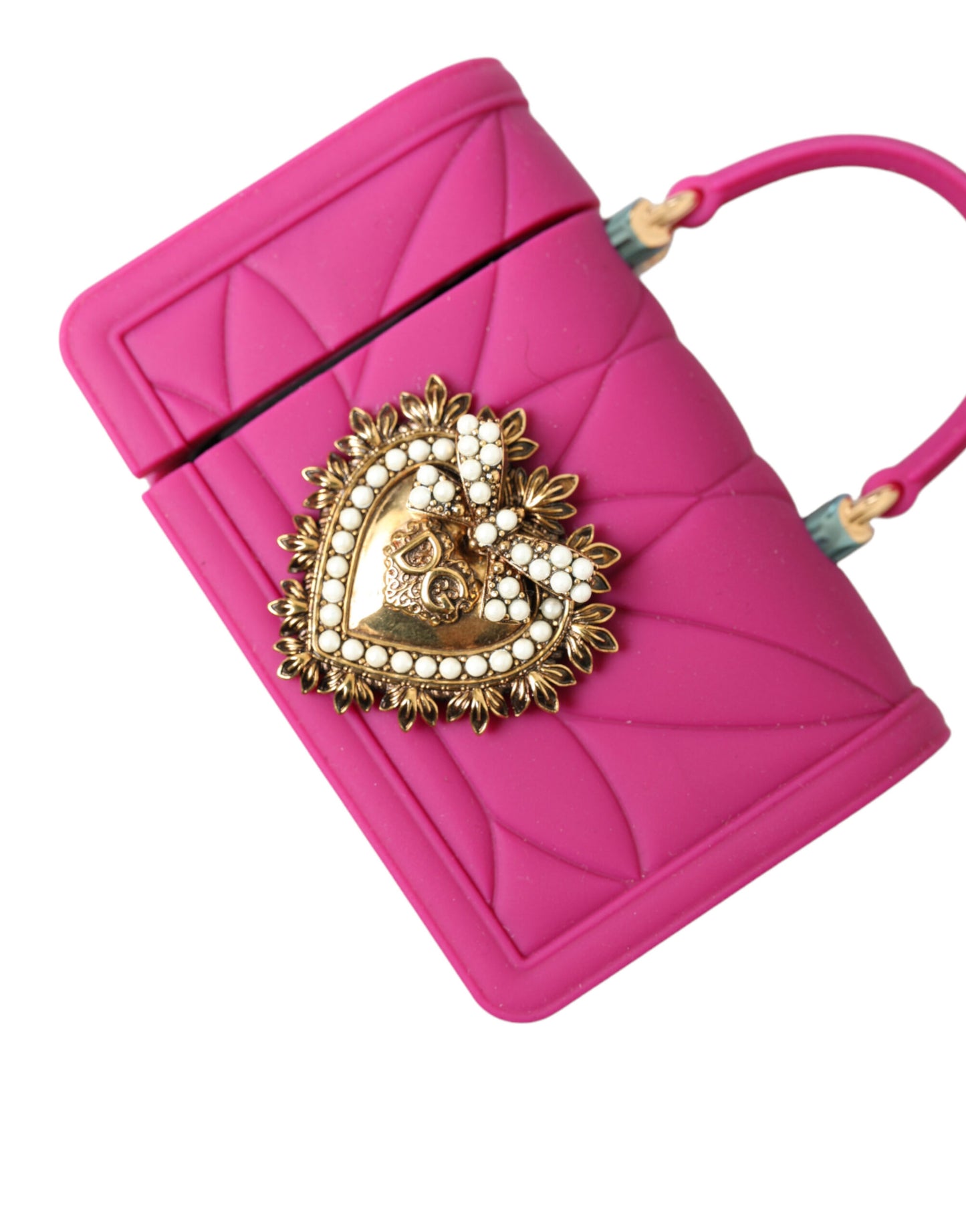 Dolce & Gabbana Stylish Padded Silicone AirPods Case in Pink and Gold