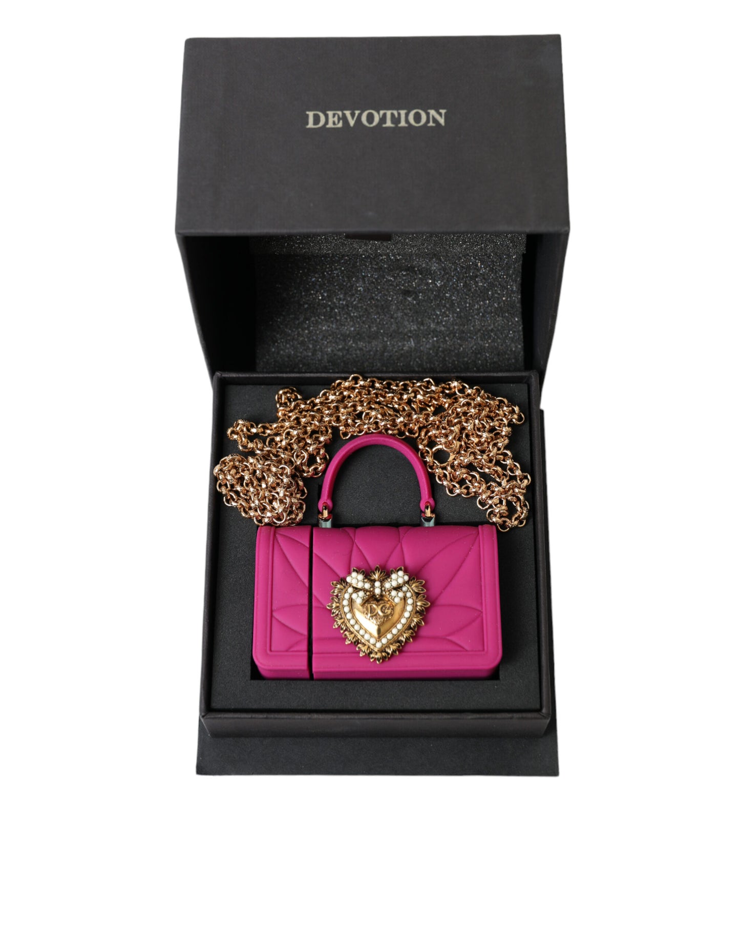 Dolce & Gabbana Stylish Padded Silicone AirPods Case in Pink and Gold