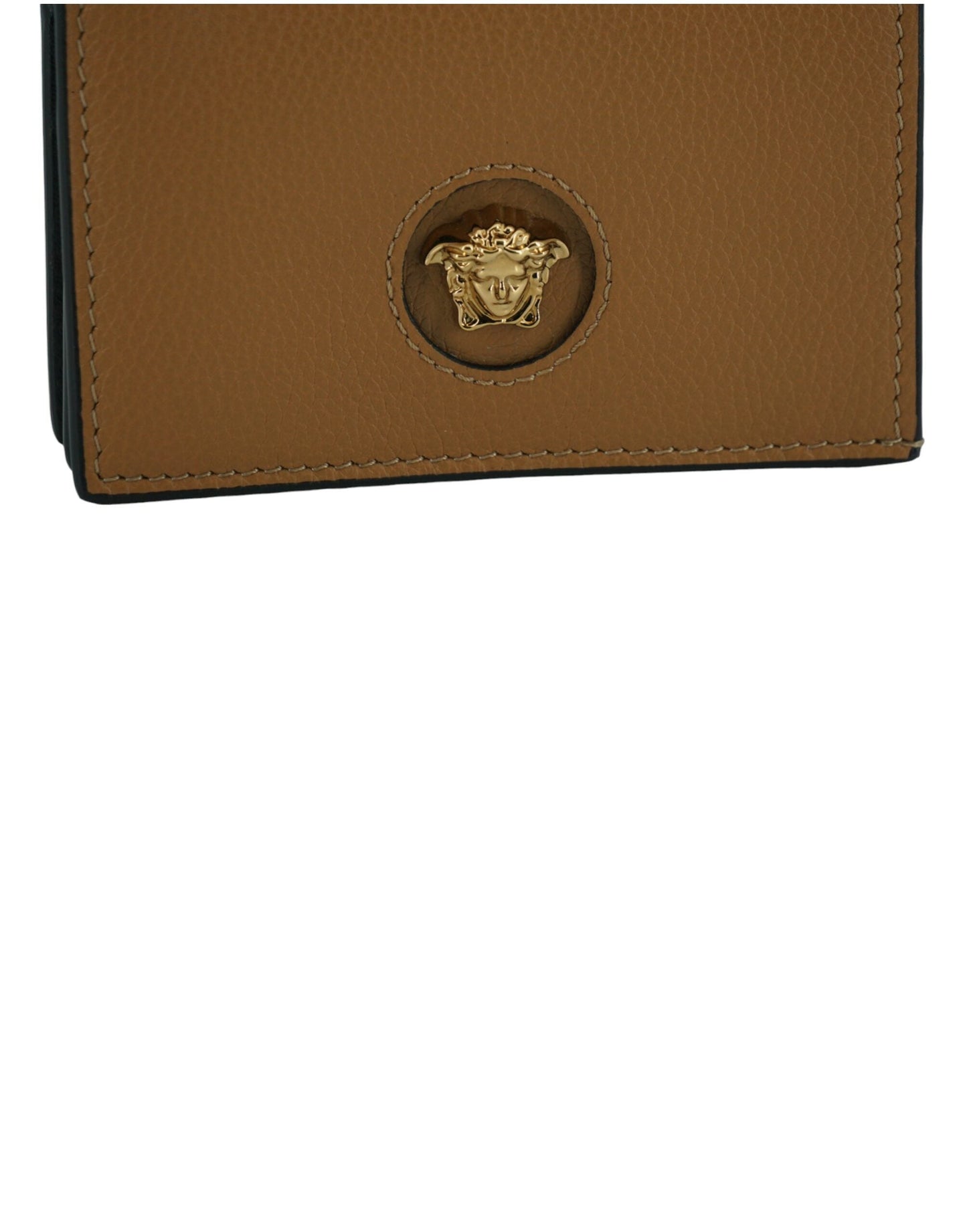 Versace Elegant Leren Portemonnee in Bruin Versace