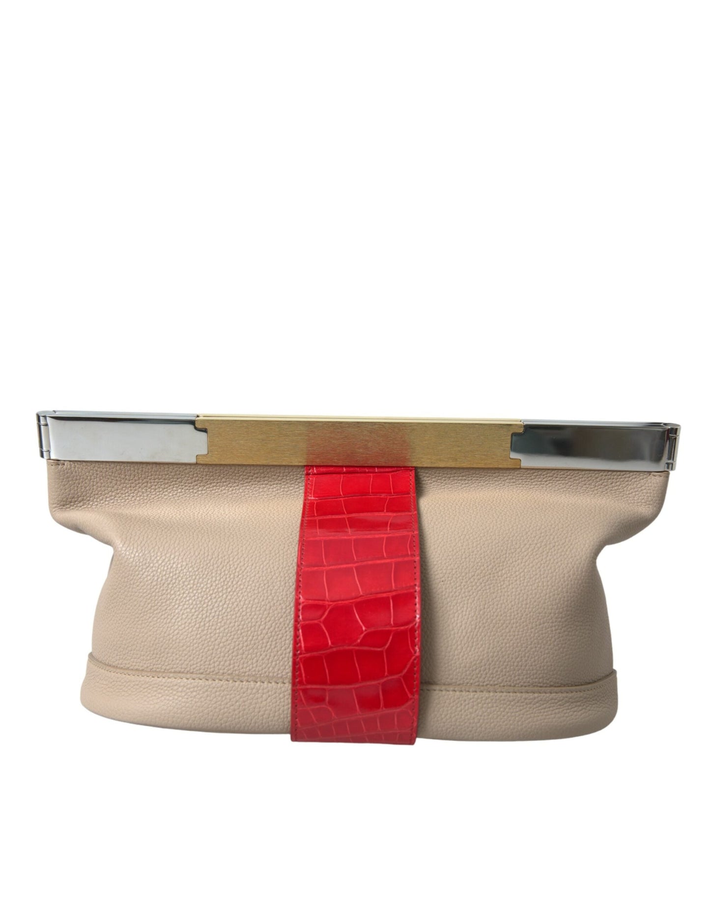 Balenciaga Two Tone Exotische Leren Clutch Balenciaga