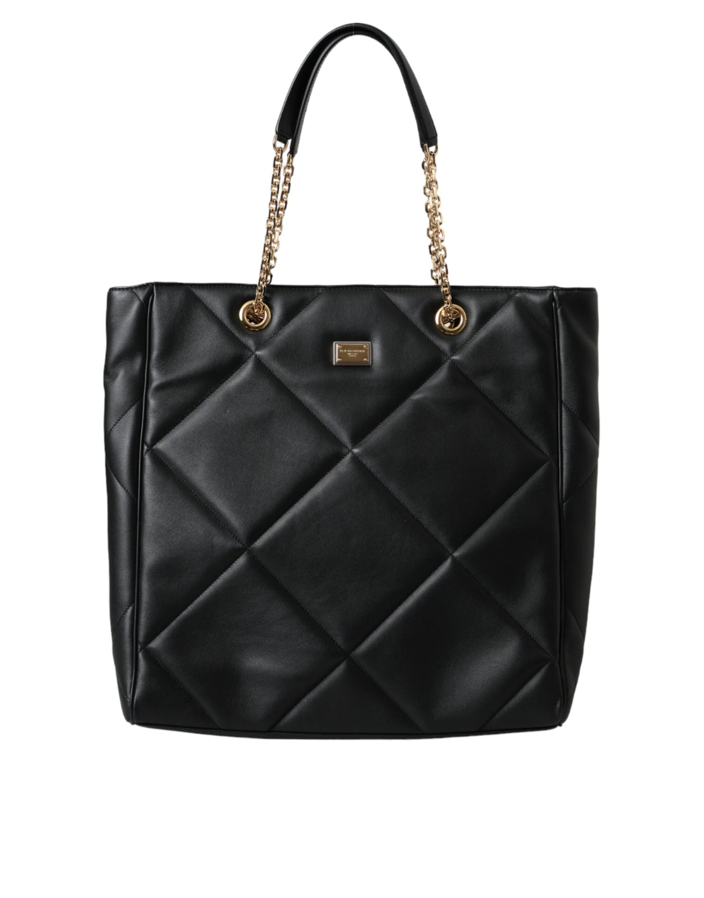 Dolce & Gabbana Zwart Leren JUNGLE Quilted Shopping Tote Tas