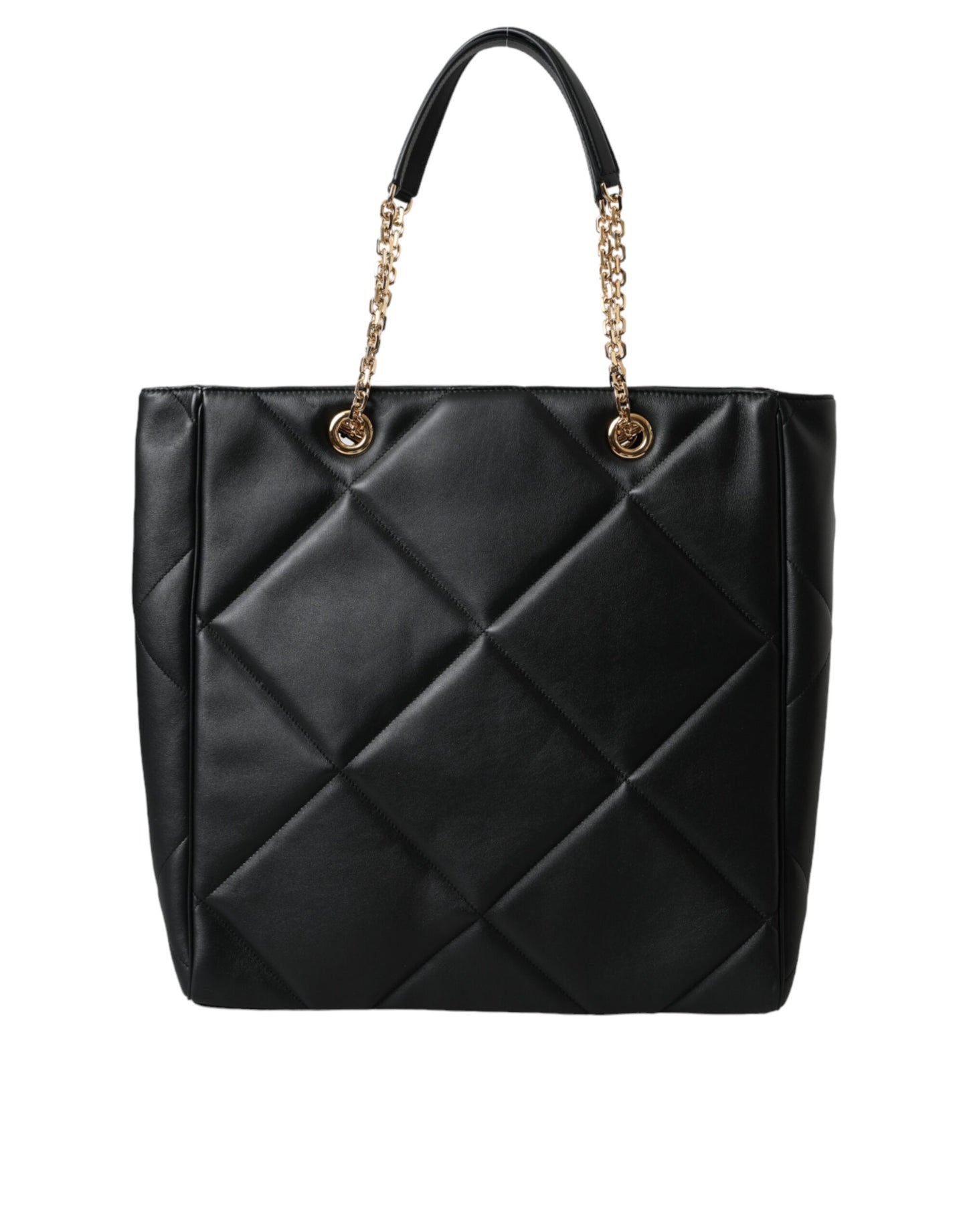 Dolce & Gabbana Zwart Leren JUNGLE Quilted Shopping Tote Tas