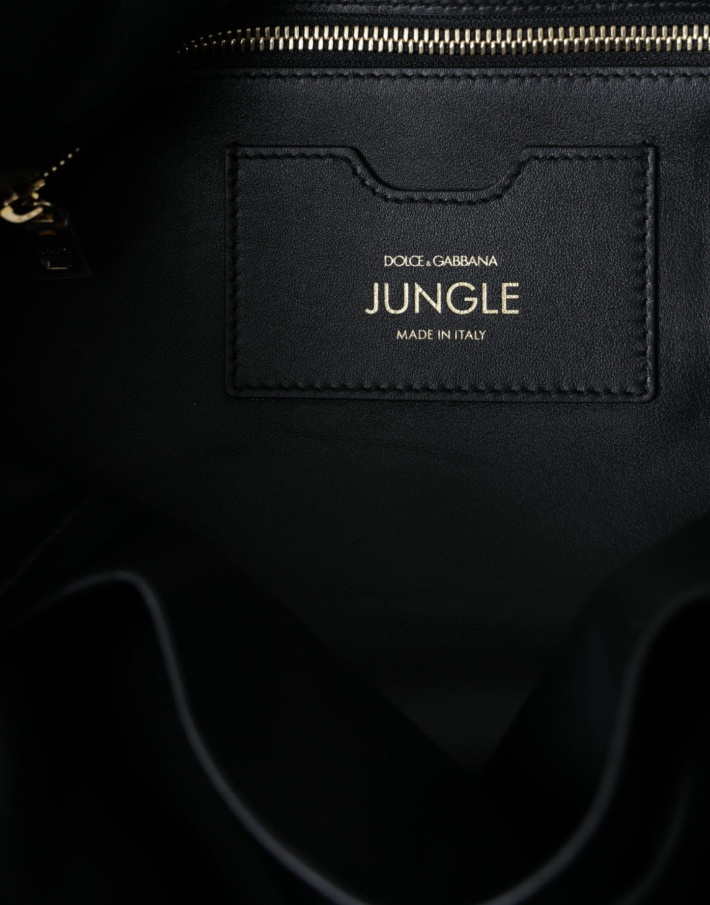 Dolce & Gabbana Zwart Leren JUNGLE Quilted Shopping Tote Tas