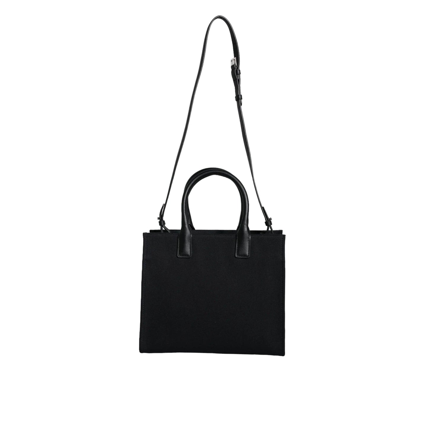 Versace Zwart Top Handle Canvas Leren logo crossbody Tote Tas - MARANOS
