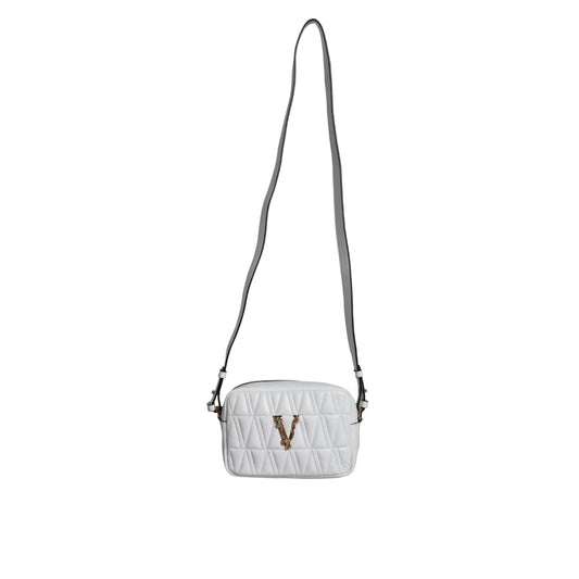Versace Wit Quilted Nappa Leren crossbody Schoudertas - MARANOS