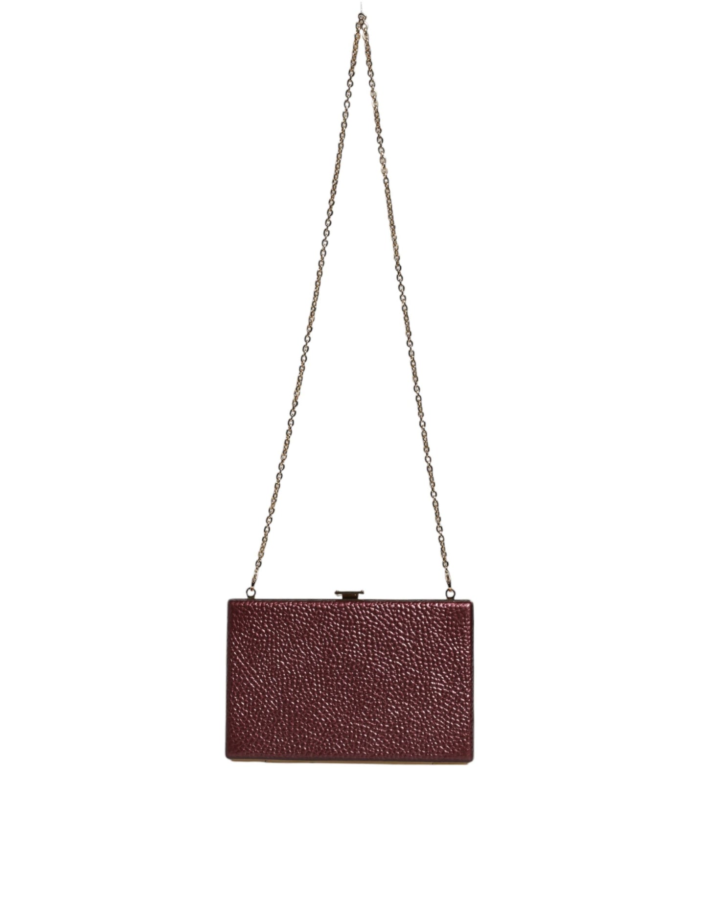 Dolce & Gabbana Maroon Leren Clutch Evening crossbody Tas