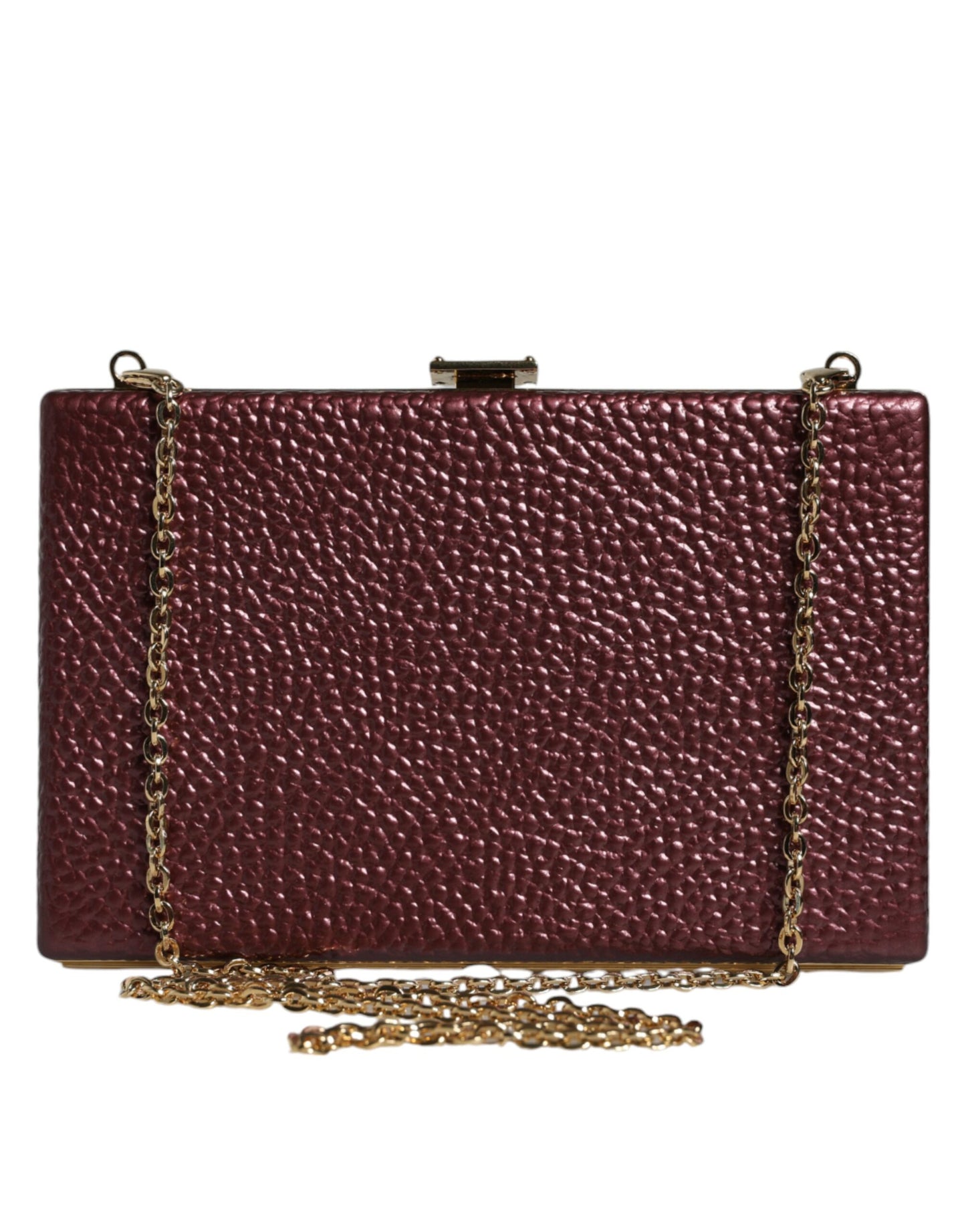 Dolce & Gabbana Maroon Leren Clutch Evening crossbody Tas