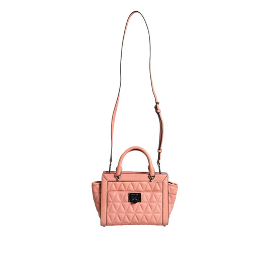 Michael Kors Peach Quilted Leren logo crossbody VIVIANNE Messenger Tas - MARANOS