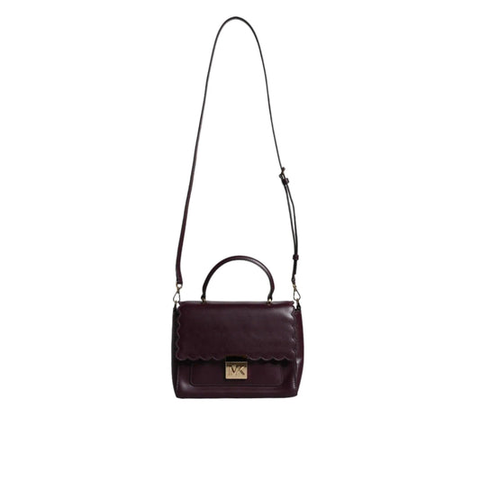 Michael Kors Purple Leren logo Plaque crossbody MINDY Satchel Tas - MARANOS