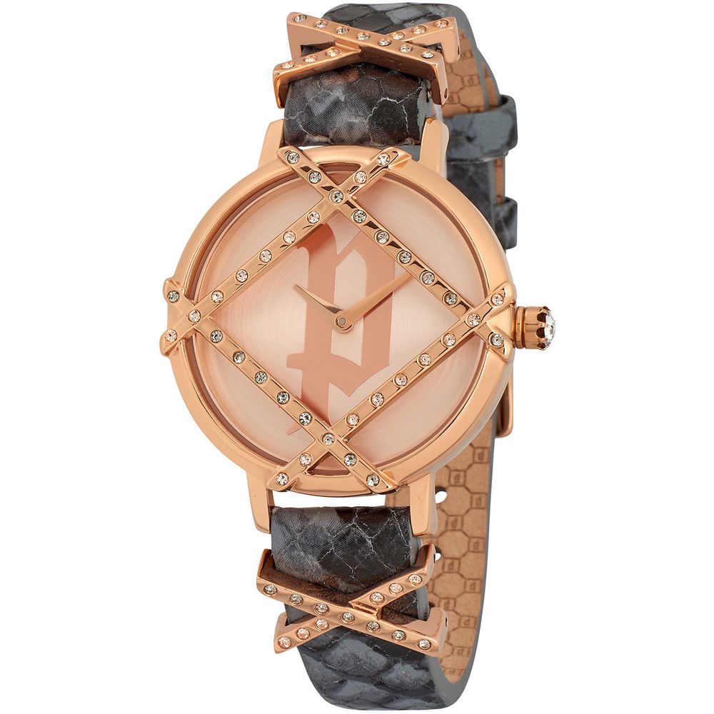Police Grijze Leren Horloge - MARANOS