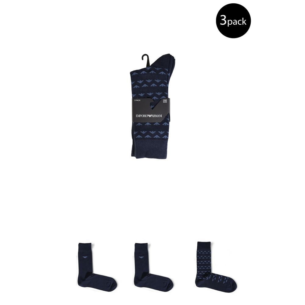 Emporio Armani Underwear Blue Cotton Sock - MARANOS