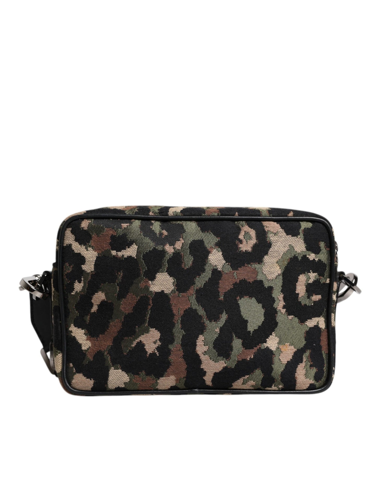 Dolce & Gabbana – Mehrfarbige Umhängetasche aus Jacquard mit DG-Logo und Leopardenmuster