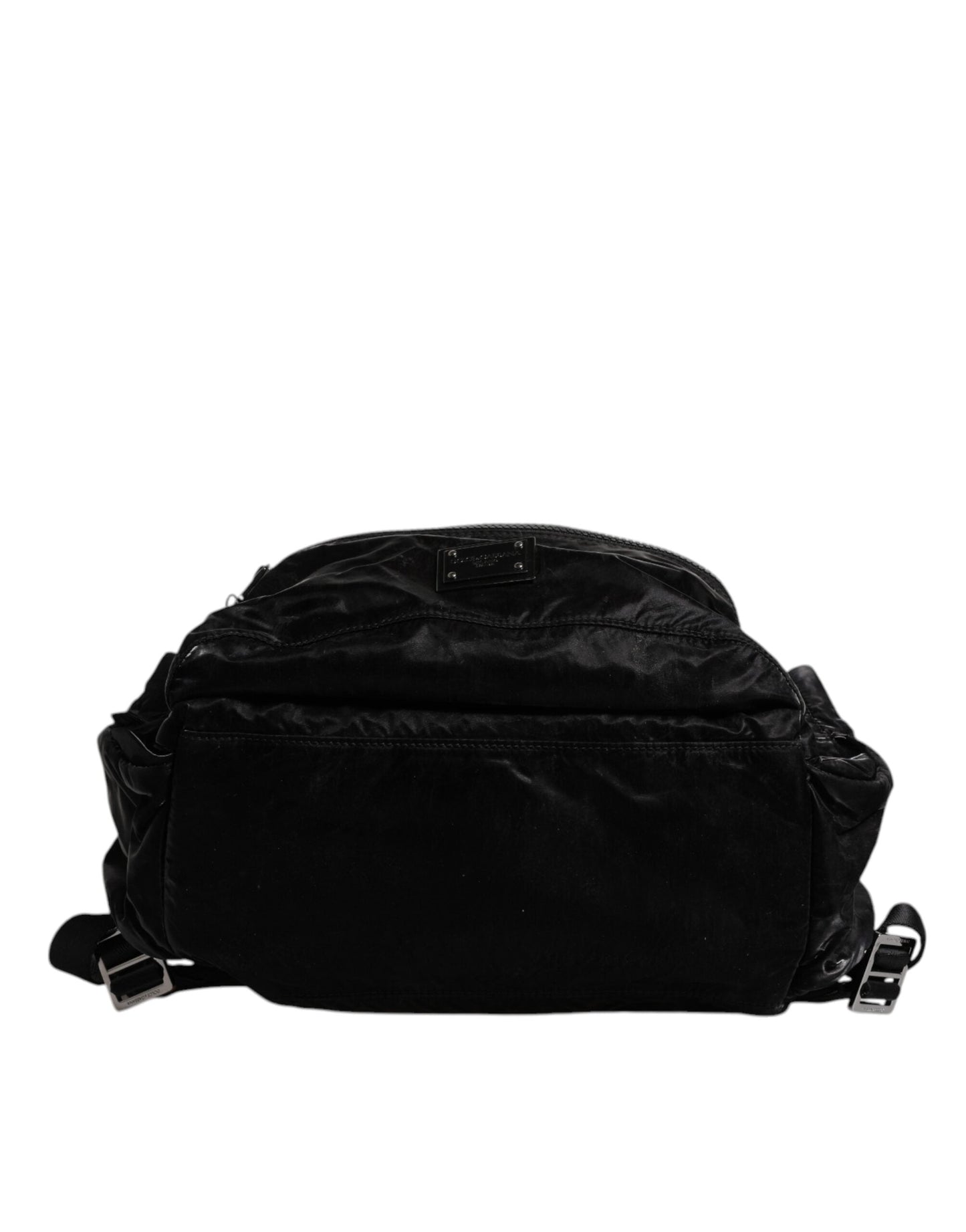 Dolce & Gabbana Black Nylon Logo Plaque Travel School Backpack Bag Dolce & Gabbana