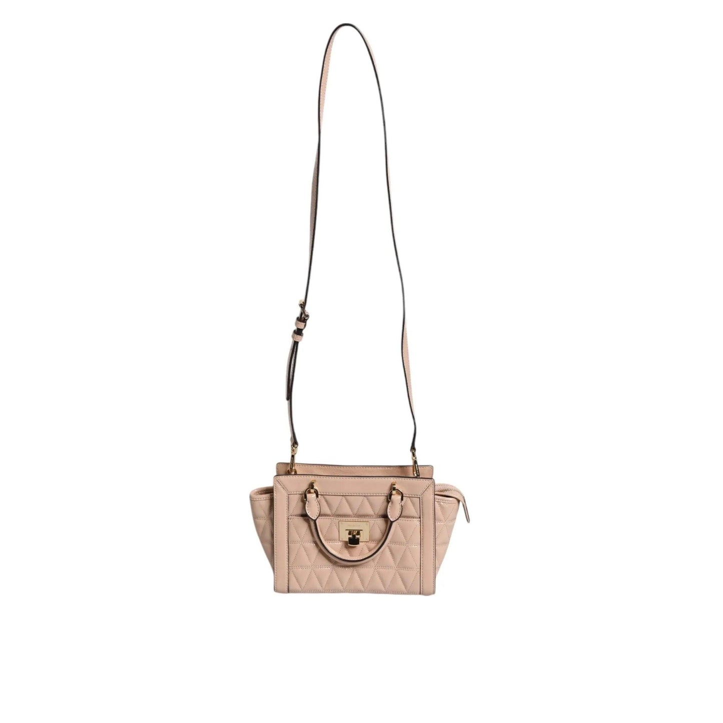Michael Kors Peach Quilted Leren logo crossbody VIVIANNE Messenger Tas - MARANOS