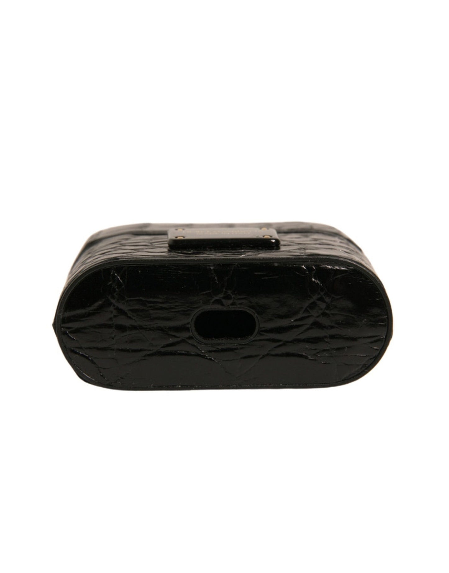 Dolce & Gabbana Zwart Leren Metaal logo Plaque Holder Airpods Etui