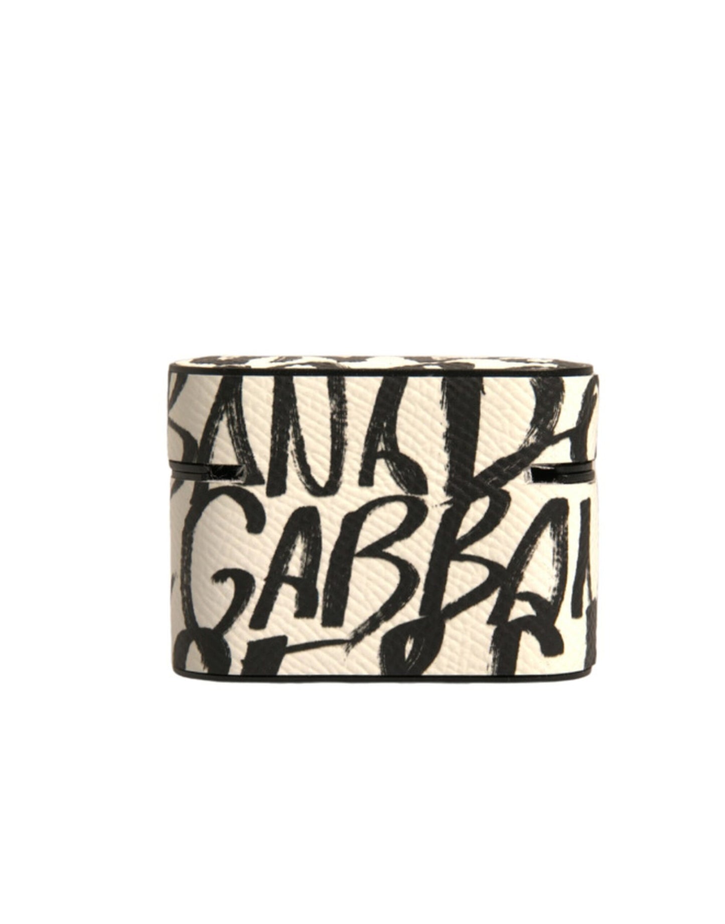 Dolce & Gabbana leren AirPods-hoes in zwart-wit met scribble-print en reliëflogo