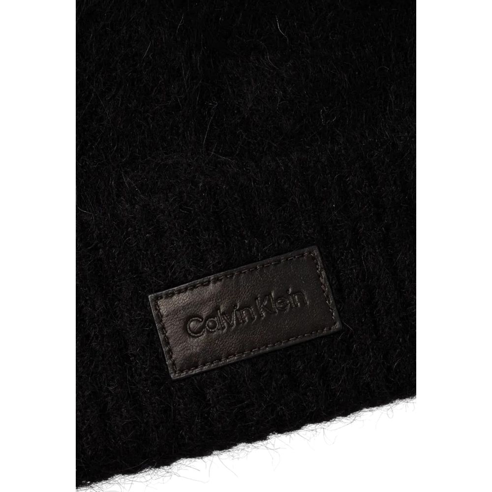 Calvin Klein Black Alpaca Leather Hat - MARANOS