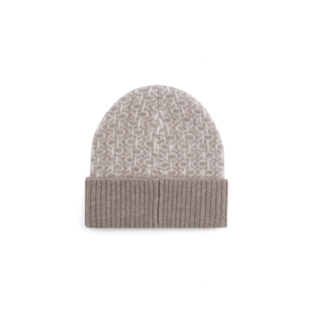 Calvin Klein Beige Alpaca Leather Hat - MARANOS