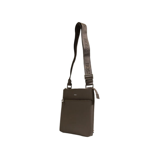 Hugo Boss Groen Leren Messenger Tas Hugo Boss