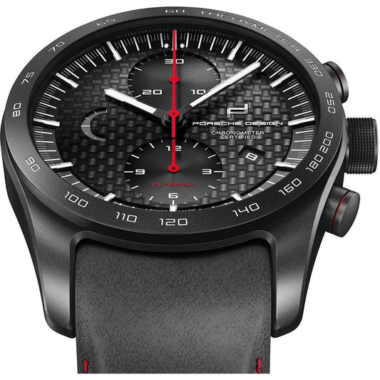 Porsche Design zwart leren horloge Porsche Design
