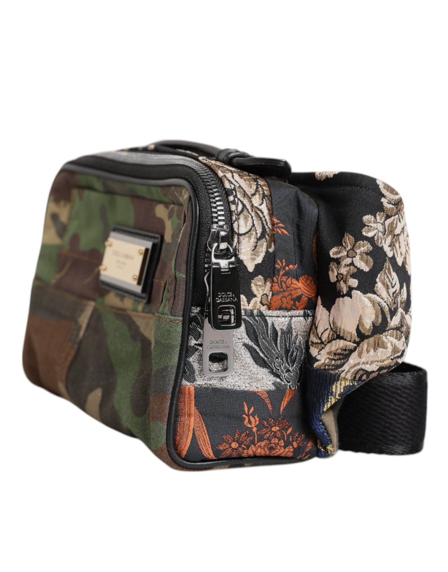 Dolce & Gabbana Multicolor Camouflage Patchwork logo Waist Fanny Pack Tas