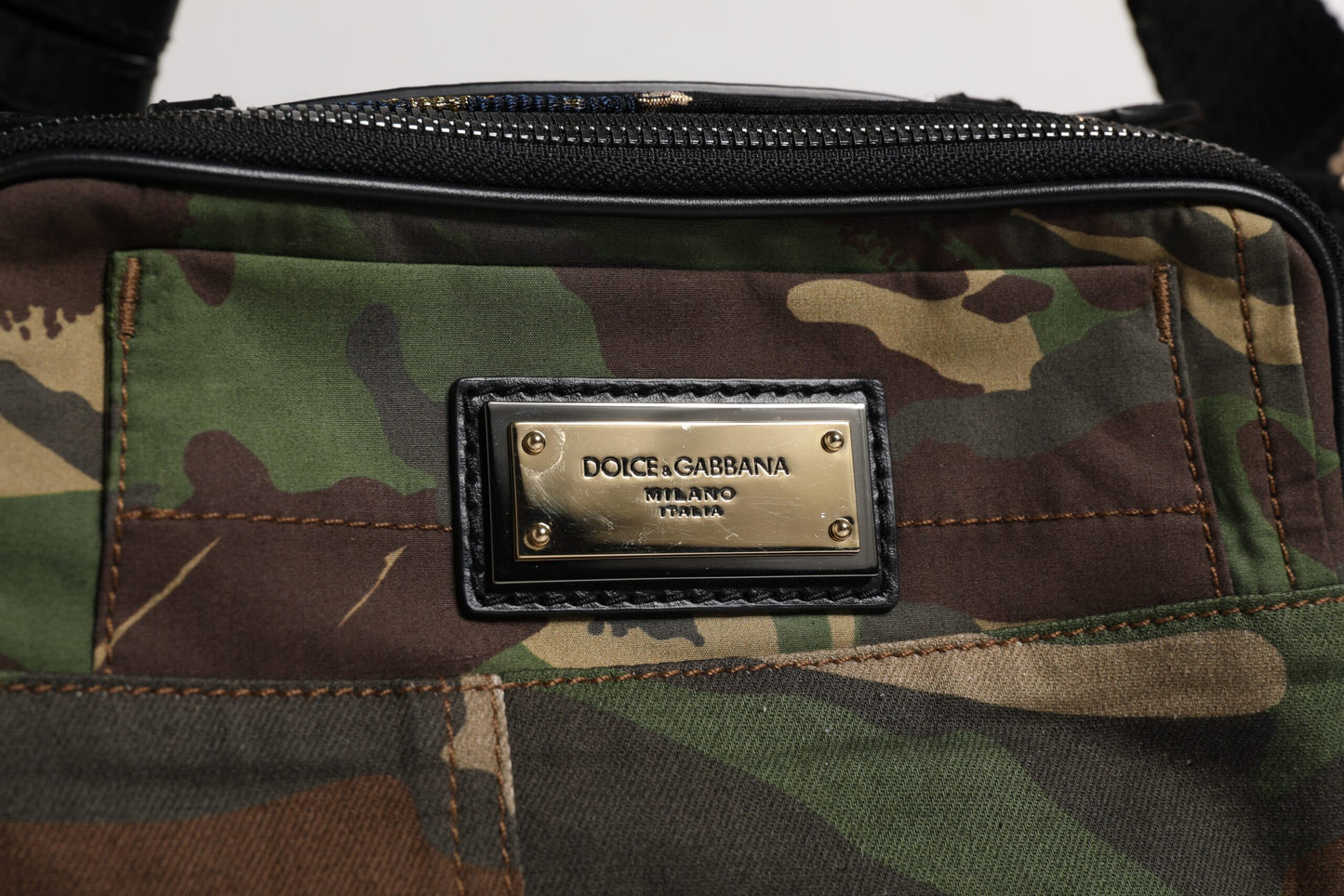 Dolce & Gabbana Multicolor Camouflage Patchwork logo Waist Fanny Pack Tas