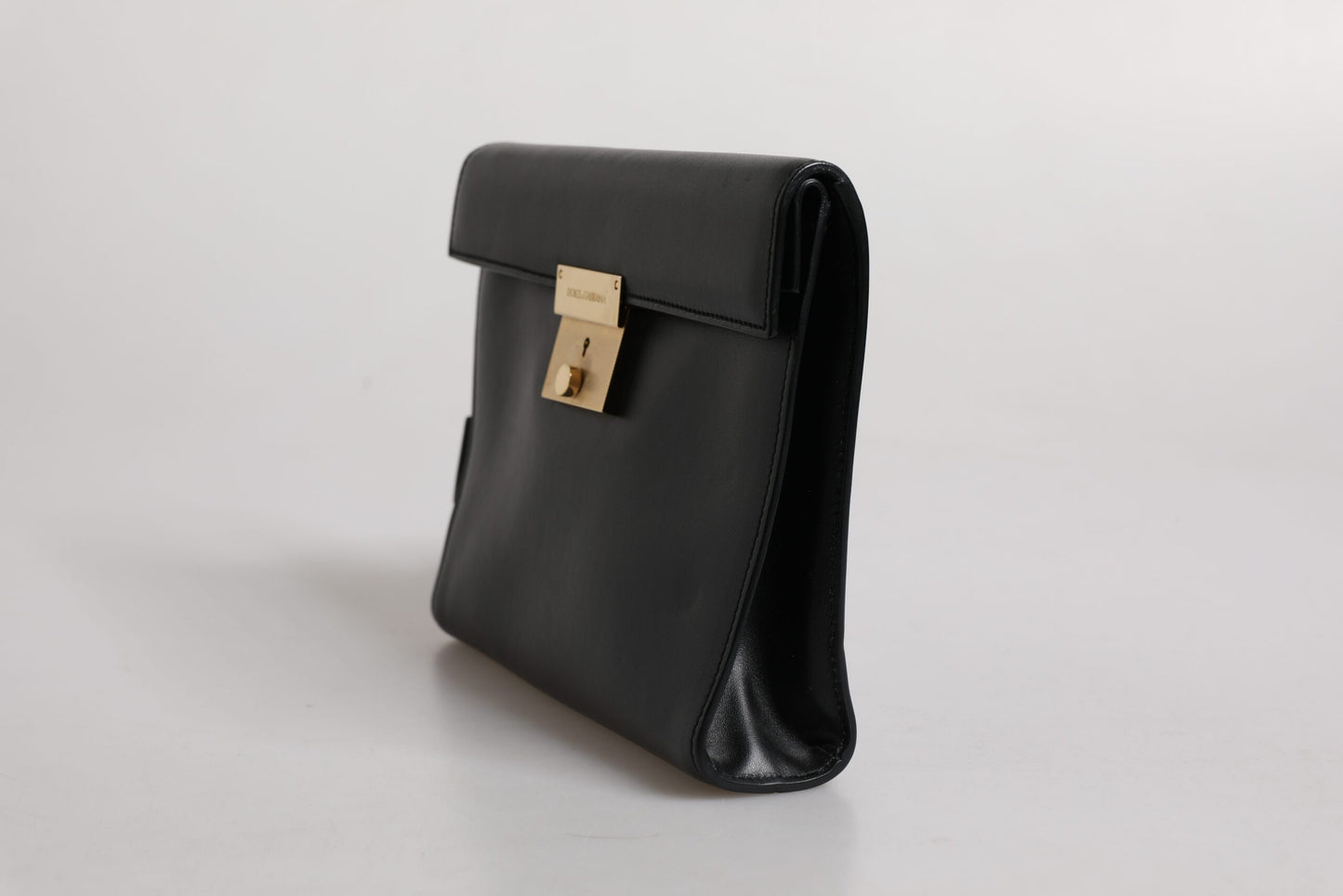 Dolce & Gabbana Zwart Leren logo Plaque Document Briefcase Tas